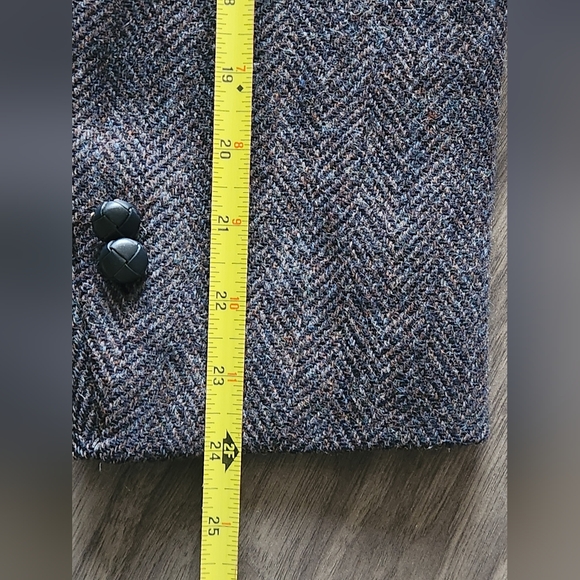 VTG Hart Schaffner & Marx Pure Virgin Wool Blazer Suit Coat Grey Herringbone EUC - Picture 11 of 12